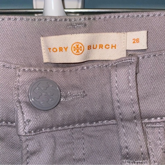 Tory Burch Gray Snap Button Hem Skinny Jeans Size 26 - Picture 2 of 10
